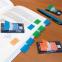 Oldaljelölő, műanyag, Info Flag, 25 x 43 mm, 50 lapos, áttetsző, kék - Global Notes