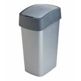 Billenős szelektív hulladékgyűjtő, műanyag, 45 l, "Flip Bin", szürke/szürke - CURVER