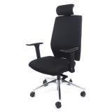 Irodai szék, állítható karfa, exkluzív fekete kárpit, "Air" - MAYAH