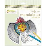 Kreatív színező, "Graffy Pop Mandala 3D", spirálos, A szavanna állatai - Avenue Mandarine