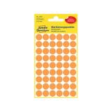 Etikett címke, 12 mm, kör címke, neon narancssárga, 5 ív, 270 db - Avery Zweckform