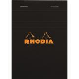 Jegyzettömb, Rhodia Black, A4, 80 lapos, kockás - Clairefontaine