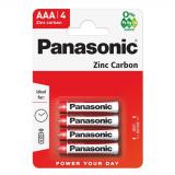 Mikro elem, Red Zinc, AAA, 1.5V, cink-szén, 4 db - Panasonic